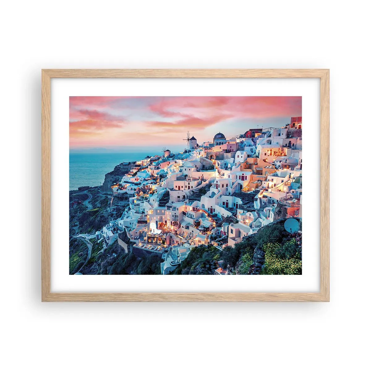 Póster en marco roble claro - Vacaciones en Grecia - 50x40 cm
