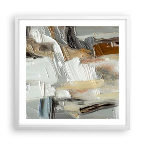Póster en marco blanco - Estratificación de colores - 50x50 cm