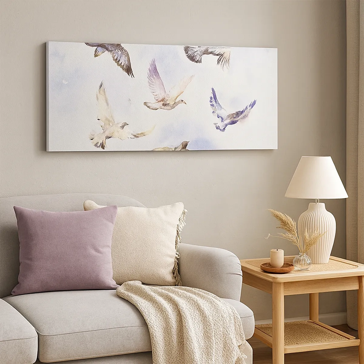 Cuadro sobre lienzo - Impresión de Imagen - Libertad en gris y azul - 30x30 cm