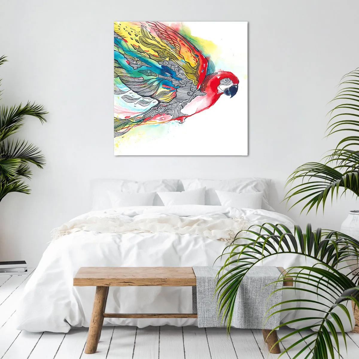 Cuadro sobre lienzo - Impresión de Imagen - Vivir con colorido - 30x30 cm