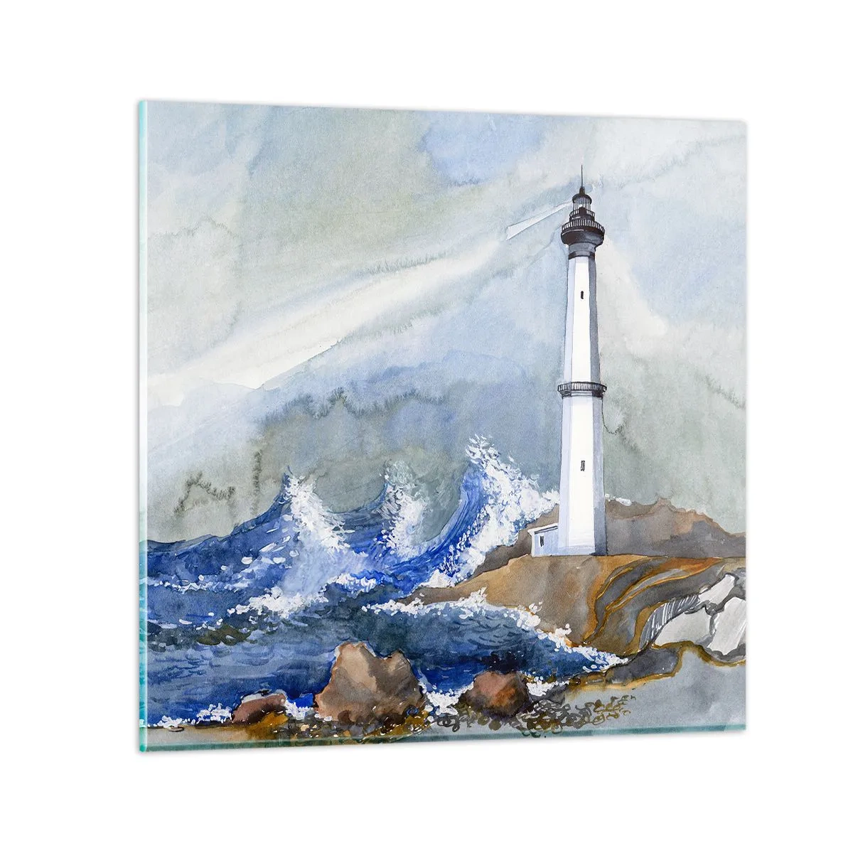 Cuadro sobre vidrio - Impresiones sobre Vidrio - Contra la oscuridad y la tormenta - 30x30 cm