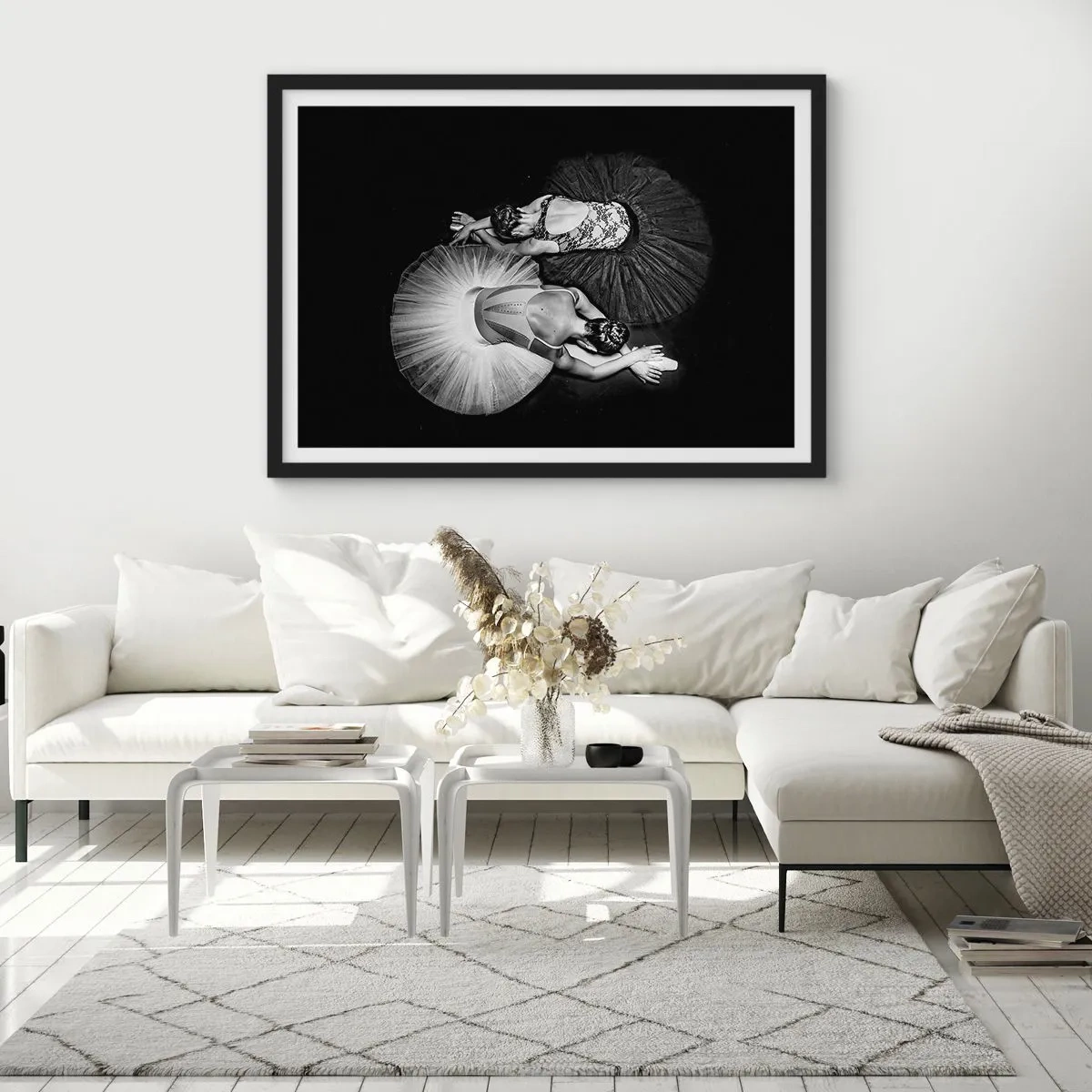 Póster en marco negro - Yin y yang: el equilibrio perfecto - 91x61 cm