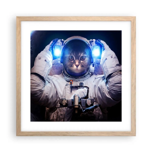 Póster en marco roble claro - Houston, tienes un problema. - 40x40 cm