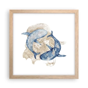 Póster en marco roble claro - ¿Amistad o amor? - 30x30 cm