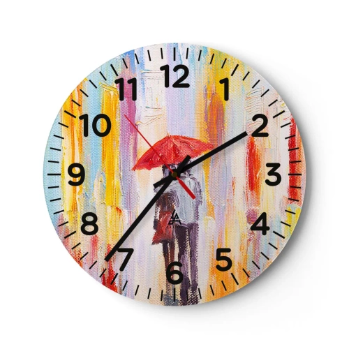 Reloj de pared - Reloj de vidrio - Que siga lloviendo - 40x40 cm