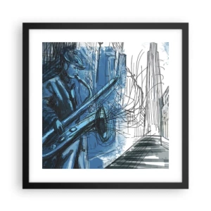 Póster en marco negro - Rapsodia urbana - 40x40 cm