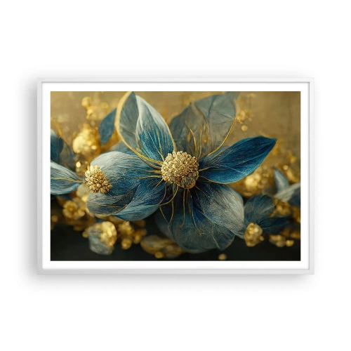 Póster en marco blanco - Flor de oro - 100x70 cm