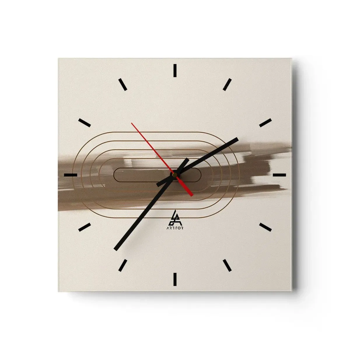 Reloj de pared - Reloj de vidrio - Un soplo de gris - 40x40 cm
