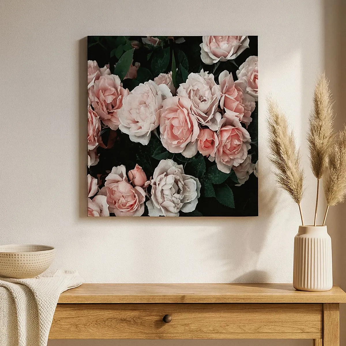 Cuadro sobre lienzo - Impresión de Imagen - Conjunto de rosas - 30x30 cm