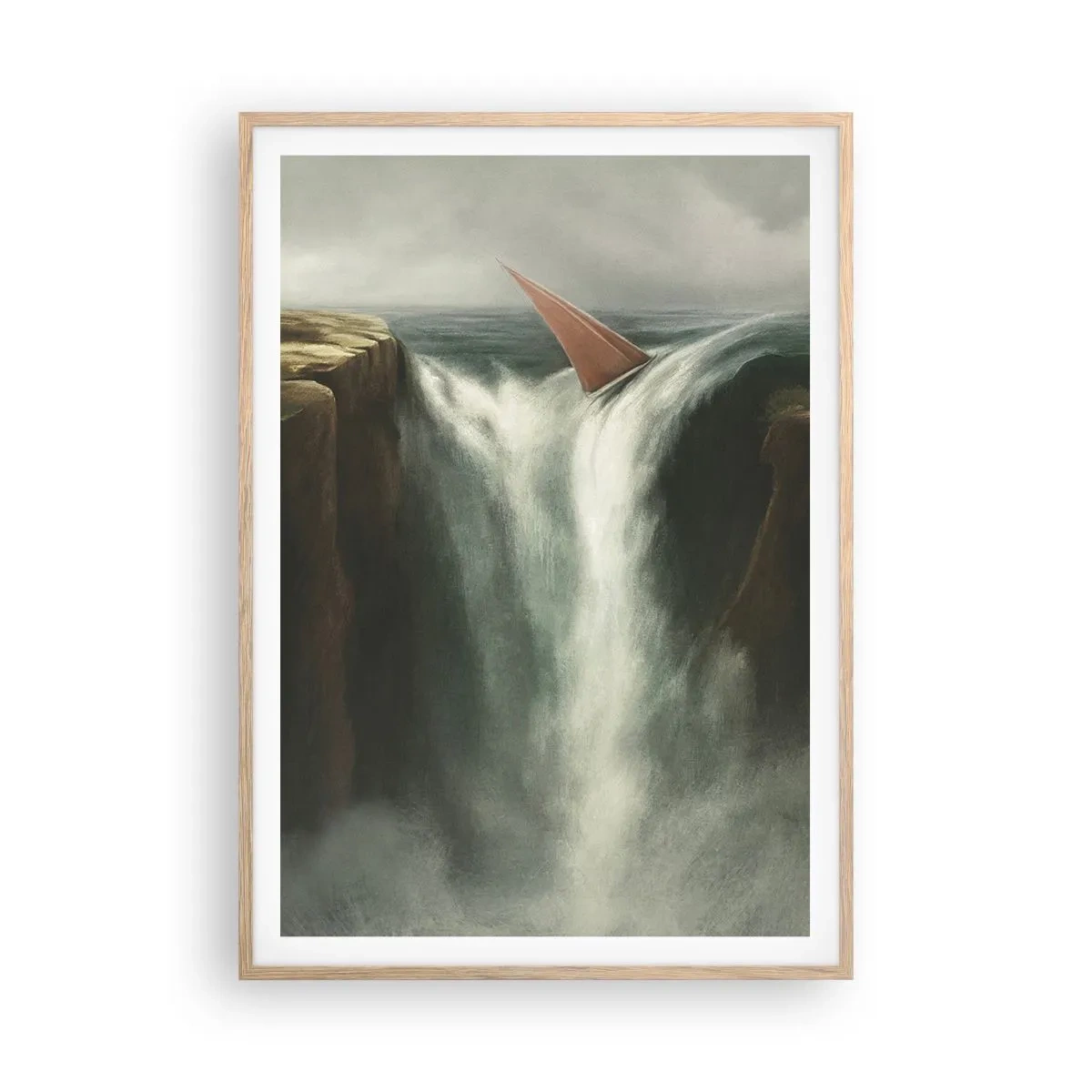 Póster en marco roble claro - Precauciones de la vida - 70x100 cm