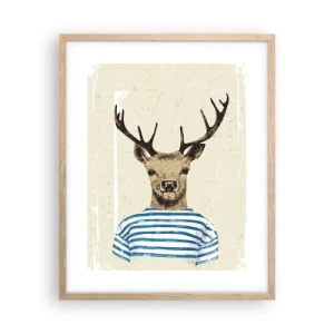 Póster en marco roble claro - Porque me gustan las camisas de rayas - 40x50 cm