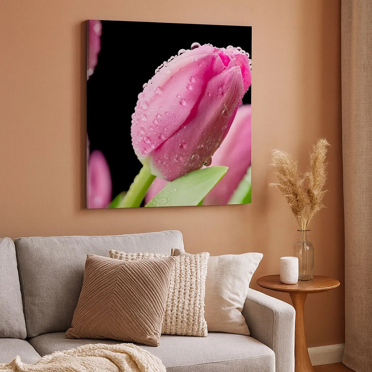 Cuadro sobre lienzo - Impresión de Imagen - Un sueño de lilas en el rocío - 30x30 cm