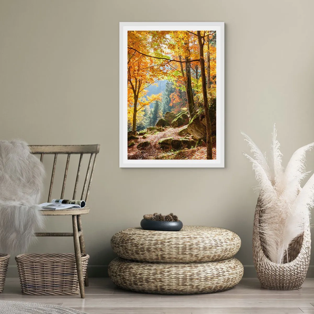 Póster en marco blanco - Tiempo de descanso - 70x100 cm