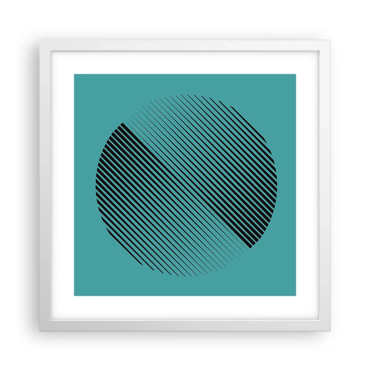 Póster en marco blanco - El círculo: una variación geométrica - 40x40 cm