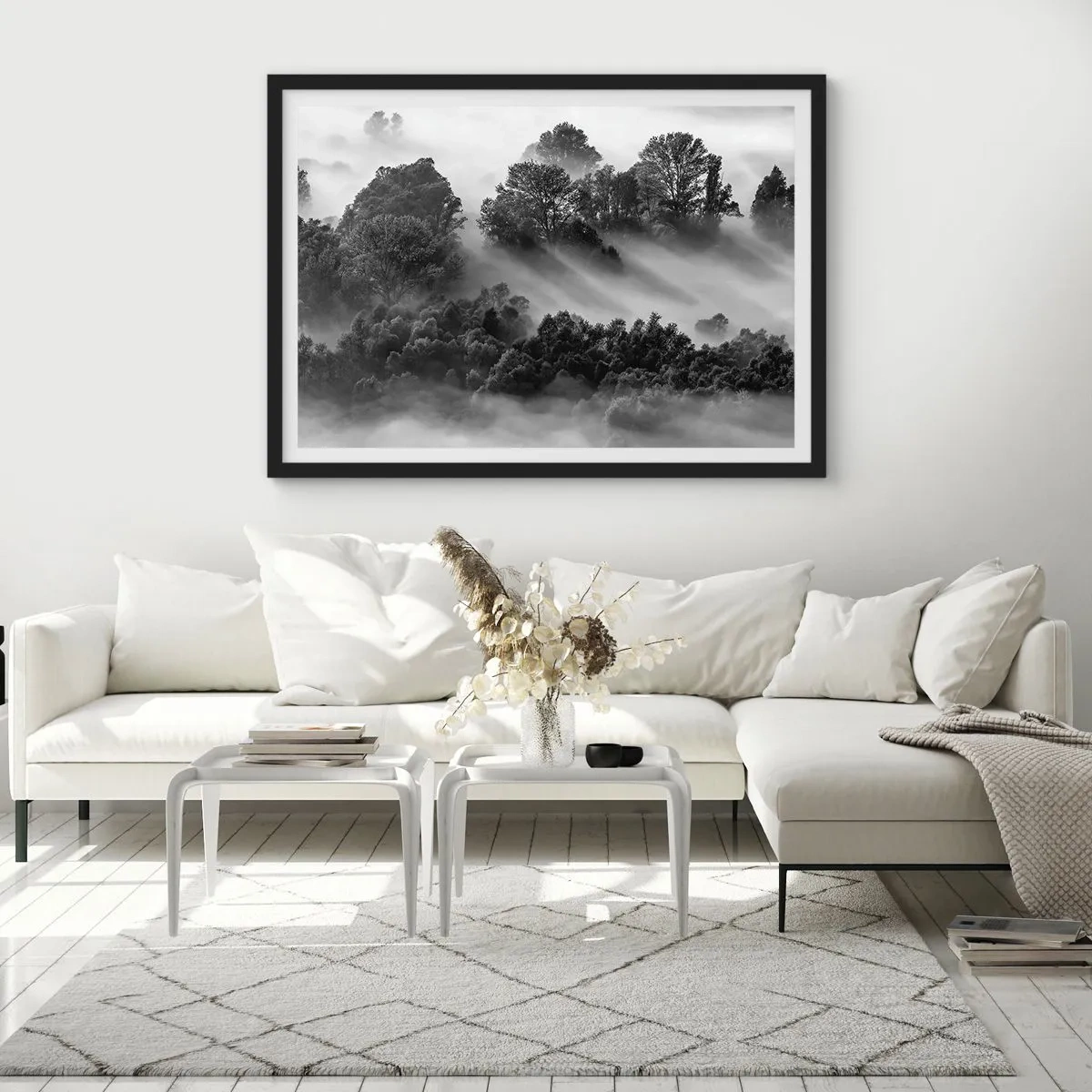 Póster en marco negro - Levantarse del sueño - 50x40 cm