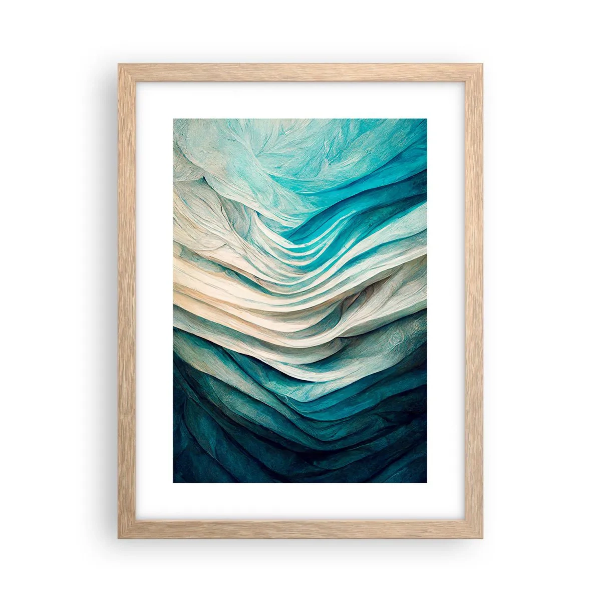 Póster en marco roble claro - Azul insaciable - 30x40 cm