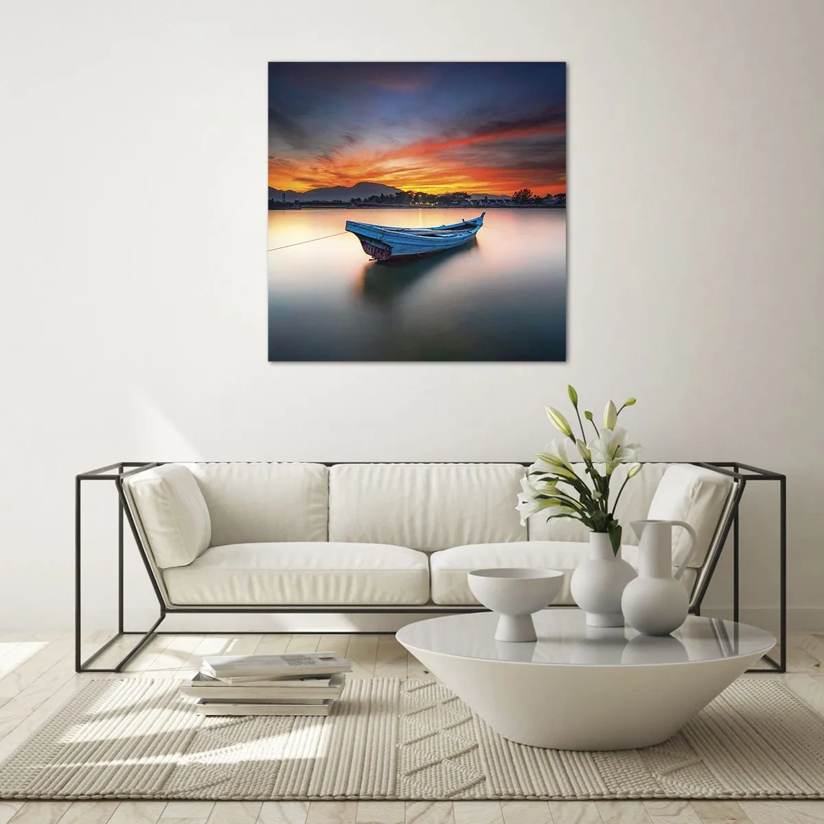 Cuadro sobre vidrio - Impresiones sobre Vidrio - Se avecina una buena noche - 50x50 cm