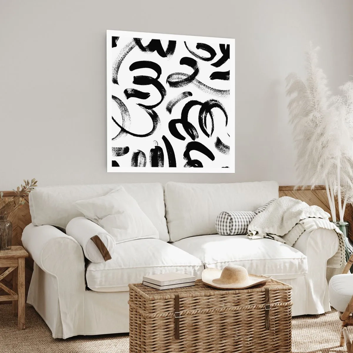 Póster - Negro sobre blanco - 50x50 cm