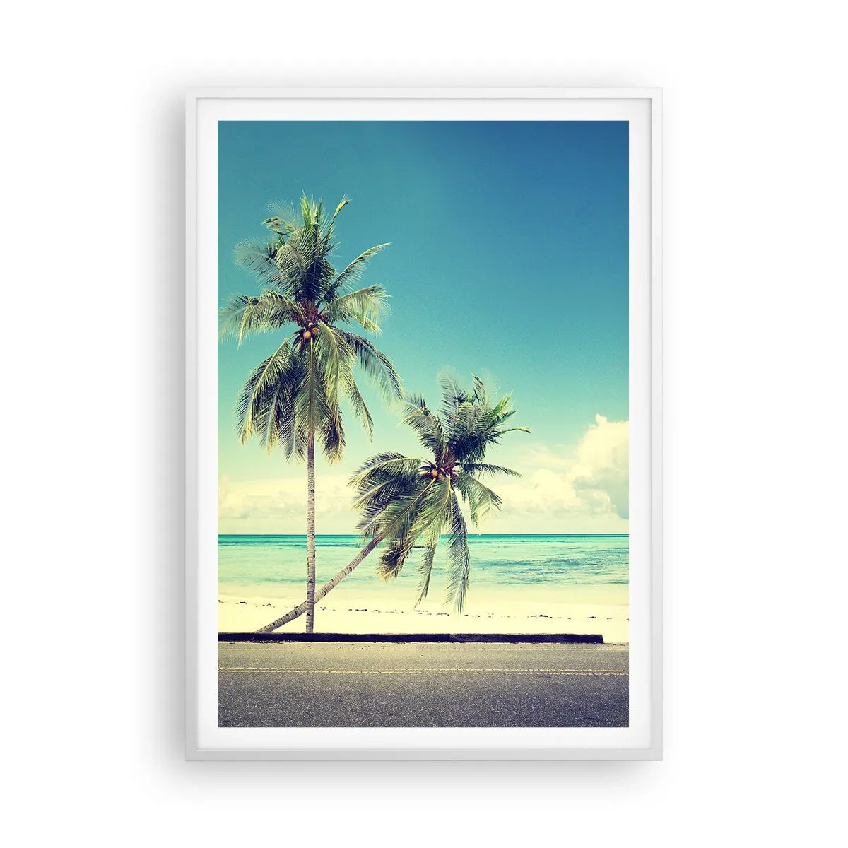 Póster en marco blanco - Comienzan las vacaciones - 70x100 cm