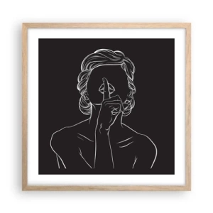 Póster en marco roble claro - La belleza florece en silencio - 50x50 cm