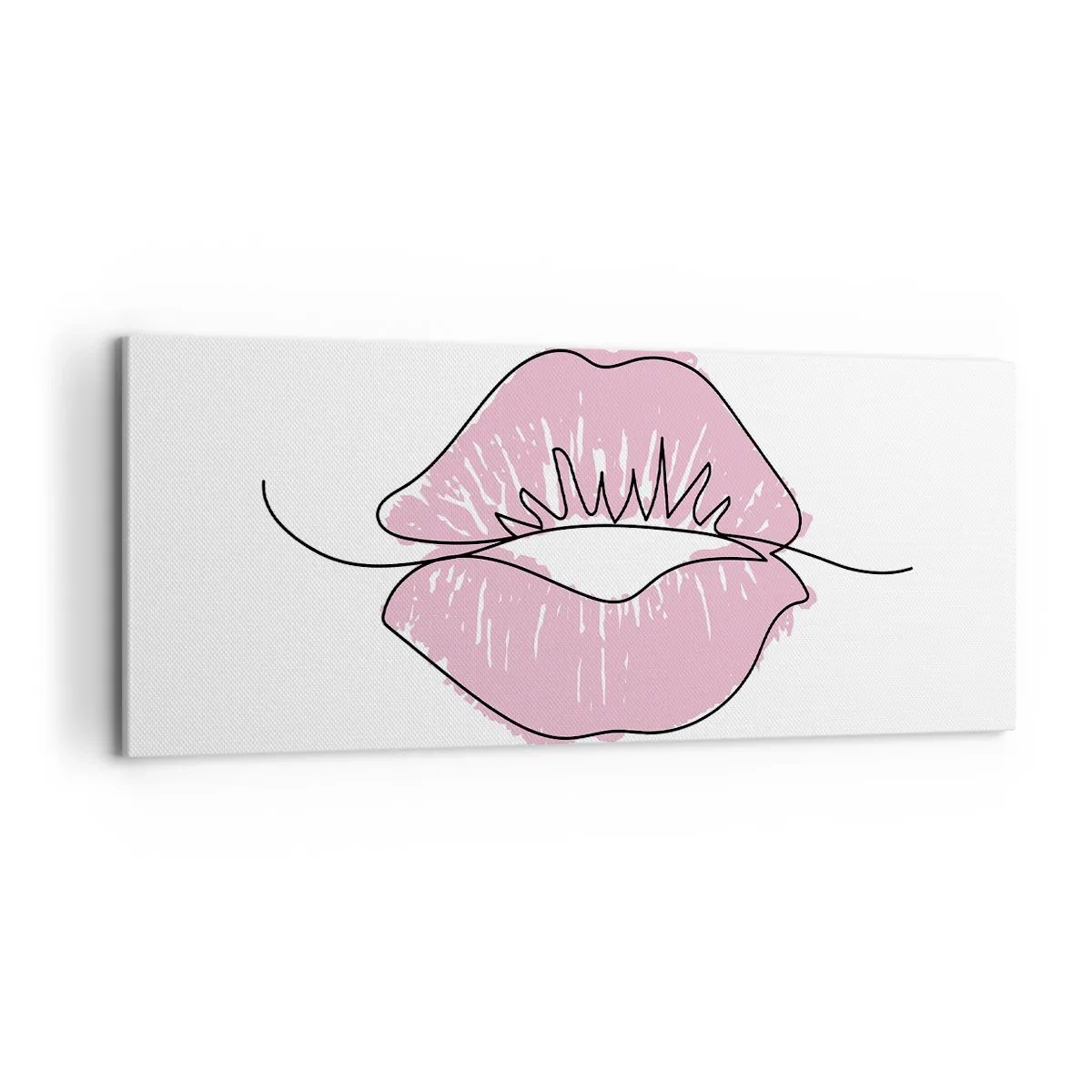 Cuadro sobre lienzo - Impresión de Imagen - ¿Listo para un beso? - 100x40 cm