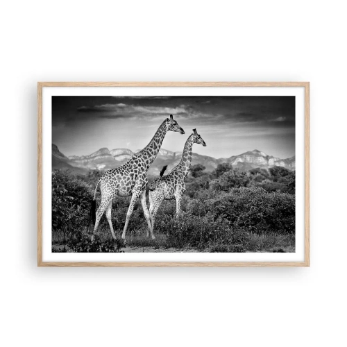 Póster en marco roble claro - La clase alta de África - 91x61 cm