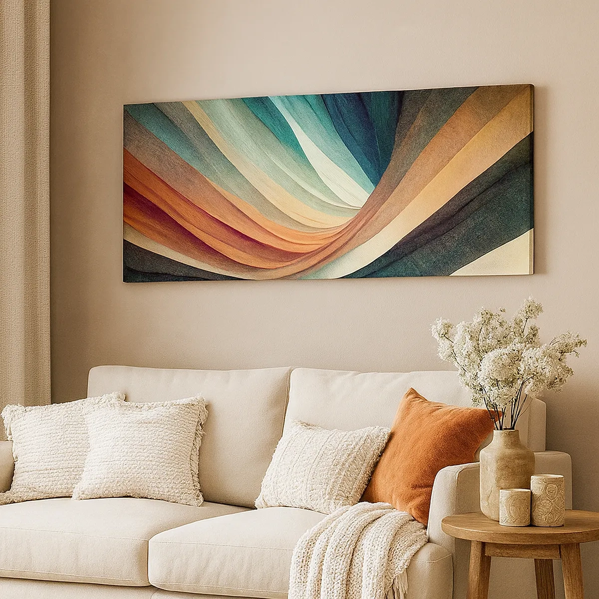 Cuadro sobre lienzo - Impresión de Imagen - Tejido de colores - 30x30 cm