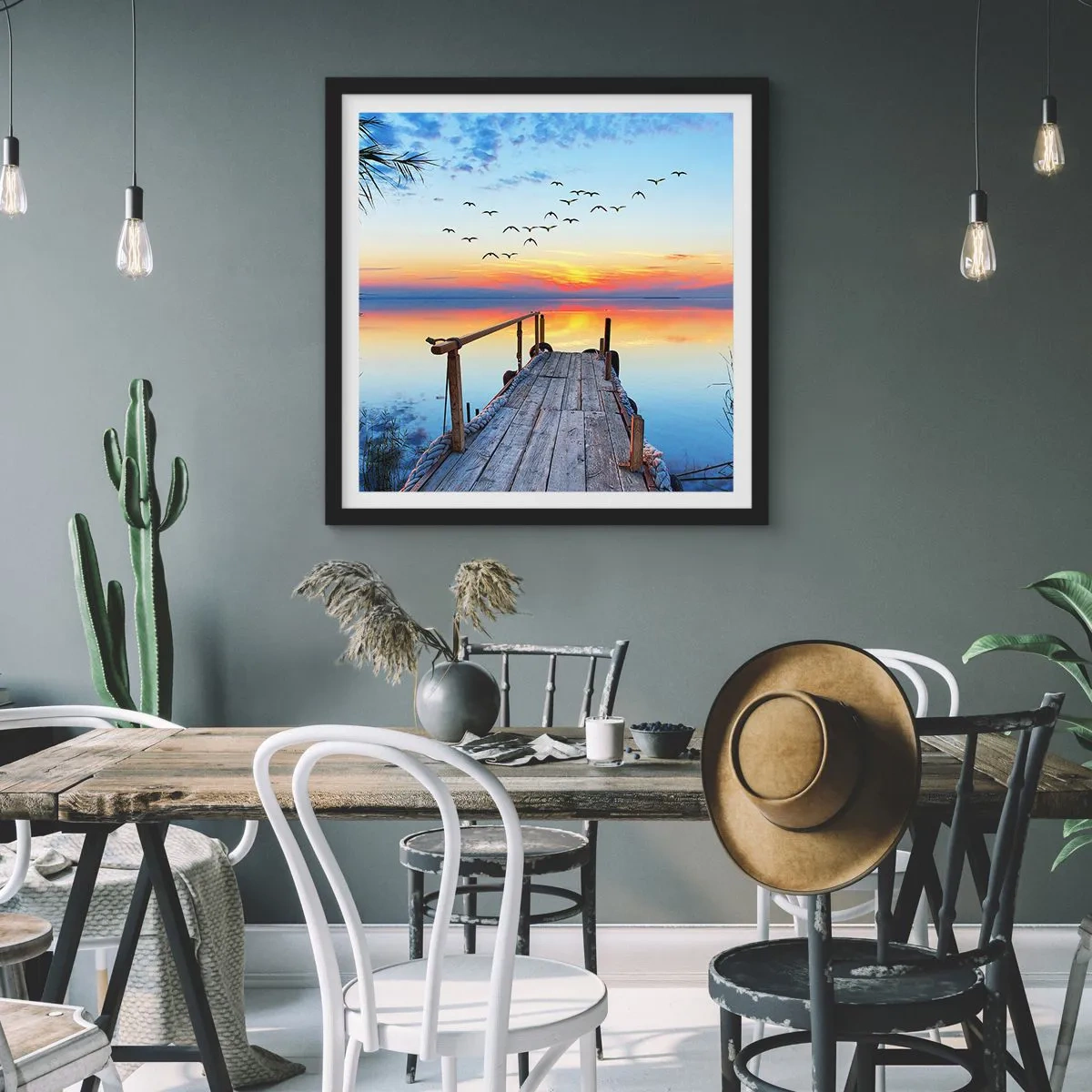 Póster en marco negro - Es hora de volver... - 50x50 cm