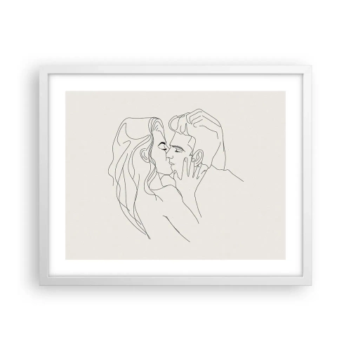 Póster en marco blanco - Unión y sentimiento - 50x40 cm