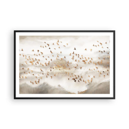 Póster en marco negro - Es hora... - 91x61 cm