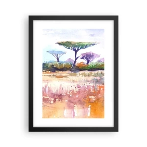 Póster en marco negro - Colores de la sabana - 30x40 cm