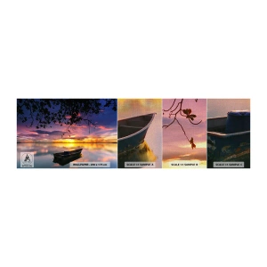 Muestra de fotomural Premium Canvas - Un cielo de ensueño - Paisaje, Atardecer, Lago - 100x30 cm