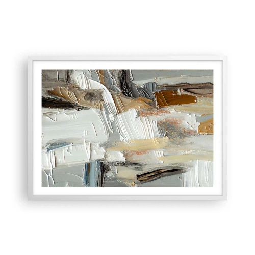 Póster en marco blanco - Estratificación de colores - 70x50 cm