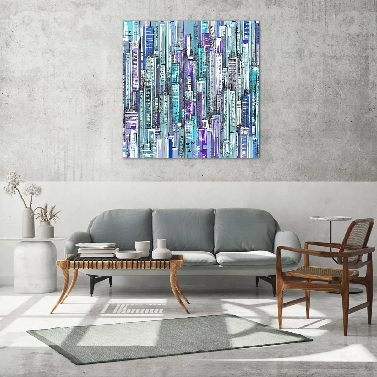 Cuadro sobre vidrio - Impresiones sobre Vidrio - Azul del cielo - 30x30 cm