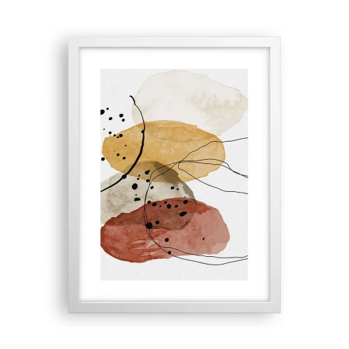 Póster en marco blanco - Líneas y transparencias - 30x40 cm