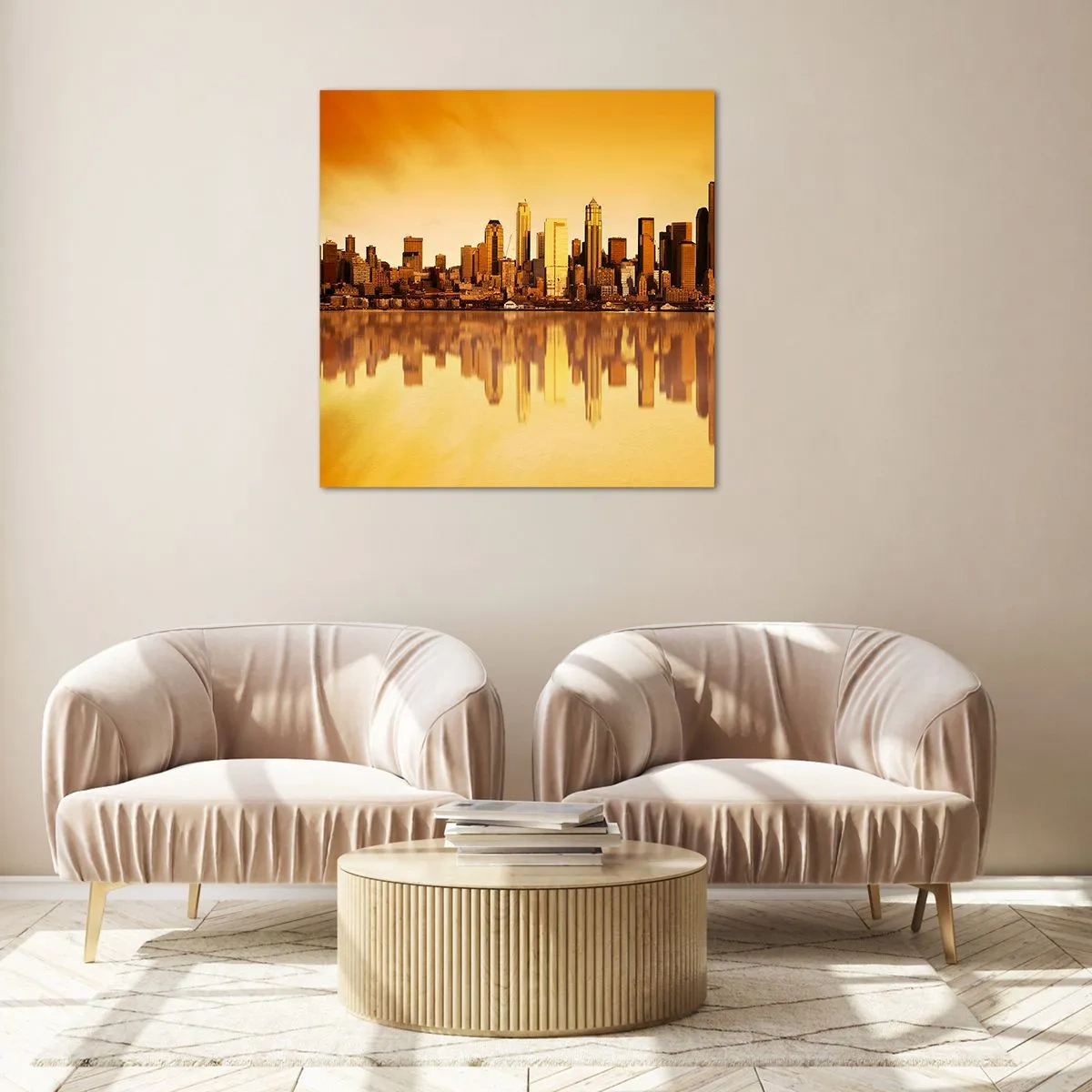 Cuadro sobre vidrio - Impresiones sobre Vidrio - El silencio de la metrópoli - 50x50 cm