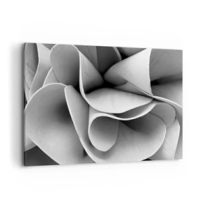 Cuadro sobre lienzo - Impresión de Imagen - Detalles en blanco y negro de formas abstractas. - 120x80cm - Sucede en el espacio - Decoración de pared moderna para salón y dormitorio ARTTOR