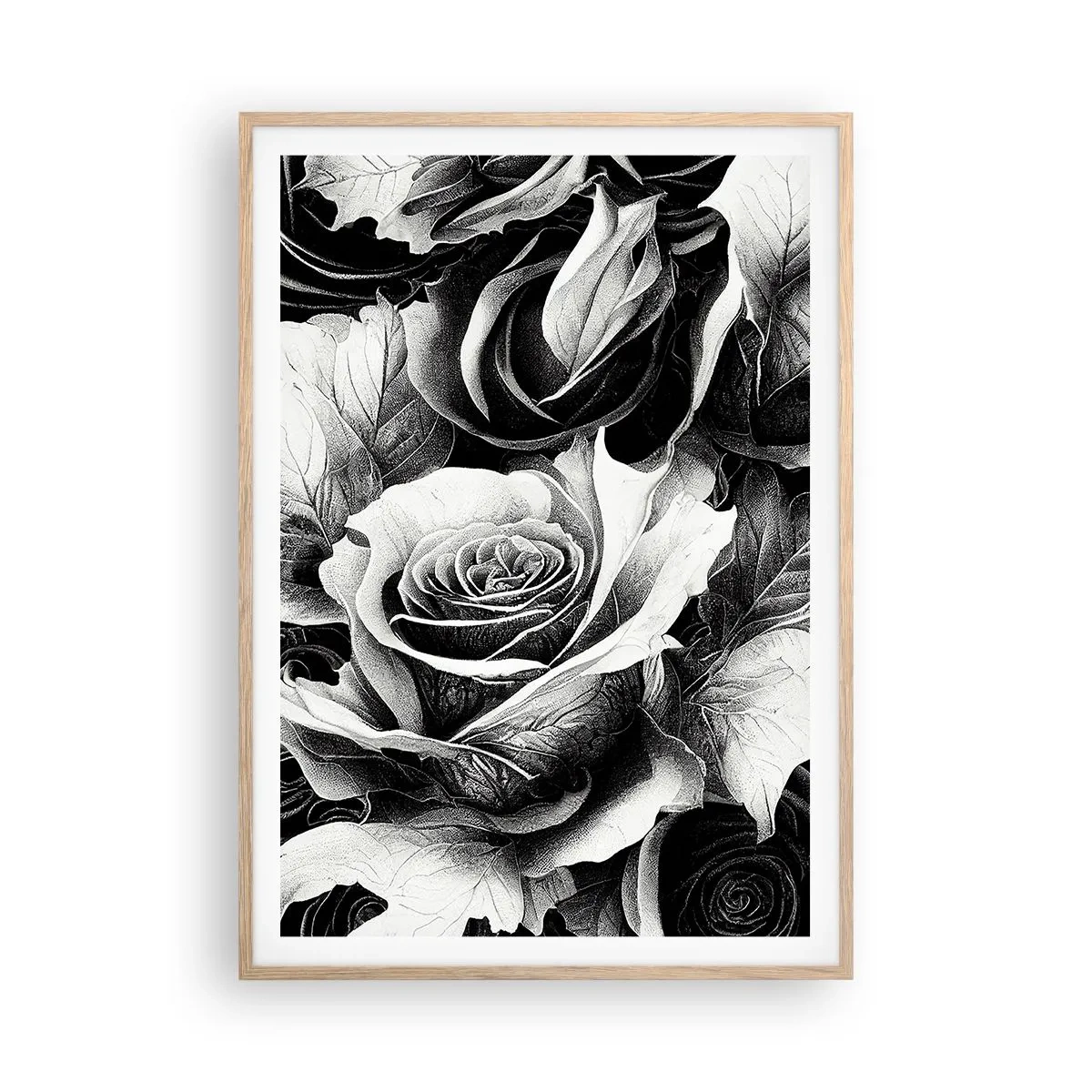 Póster en marco roble claro - Siempre como una reina - 70x100 cm