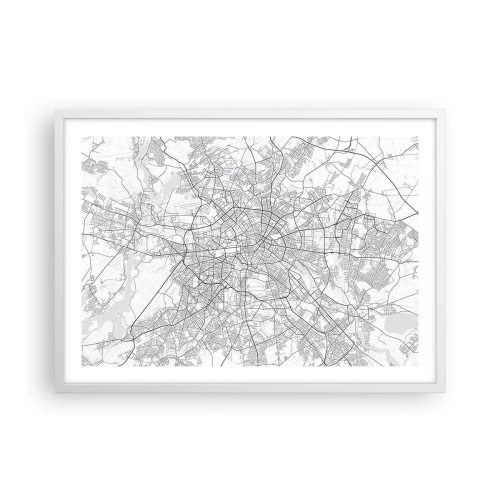 Póster en marco blanco - Flor de Berlín - 70x50 cm