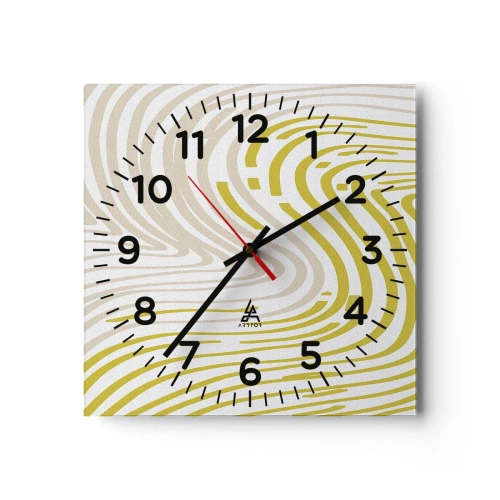 Reloj de pared - Reloj de vidrio - Composición curvada - 30x30 cm