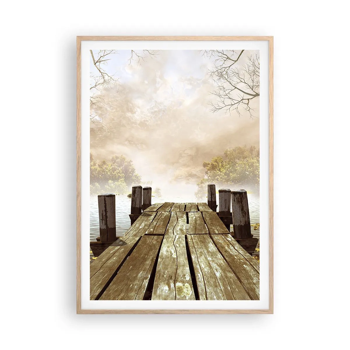 Póster en marco roble claro - La leve tristeza del otoño - 70x100 cm