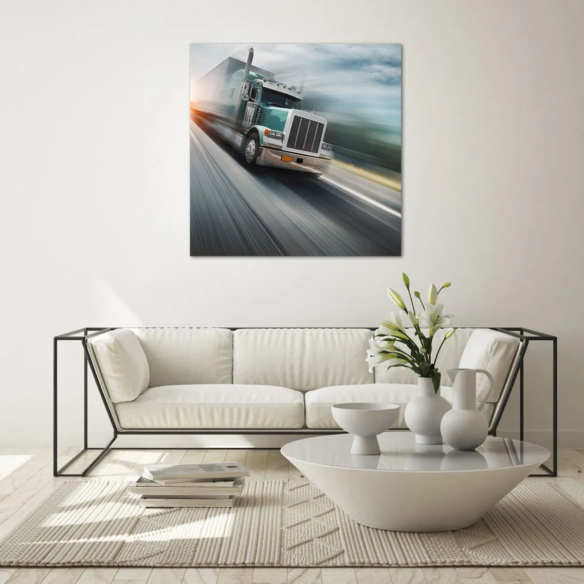 Cuadro sobre vidrio - Impresiones sobre Vidrio - Un gigante norteamericano en apuros - 50x50 cm