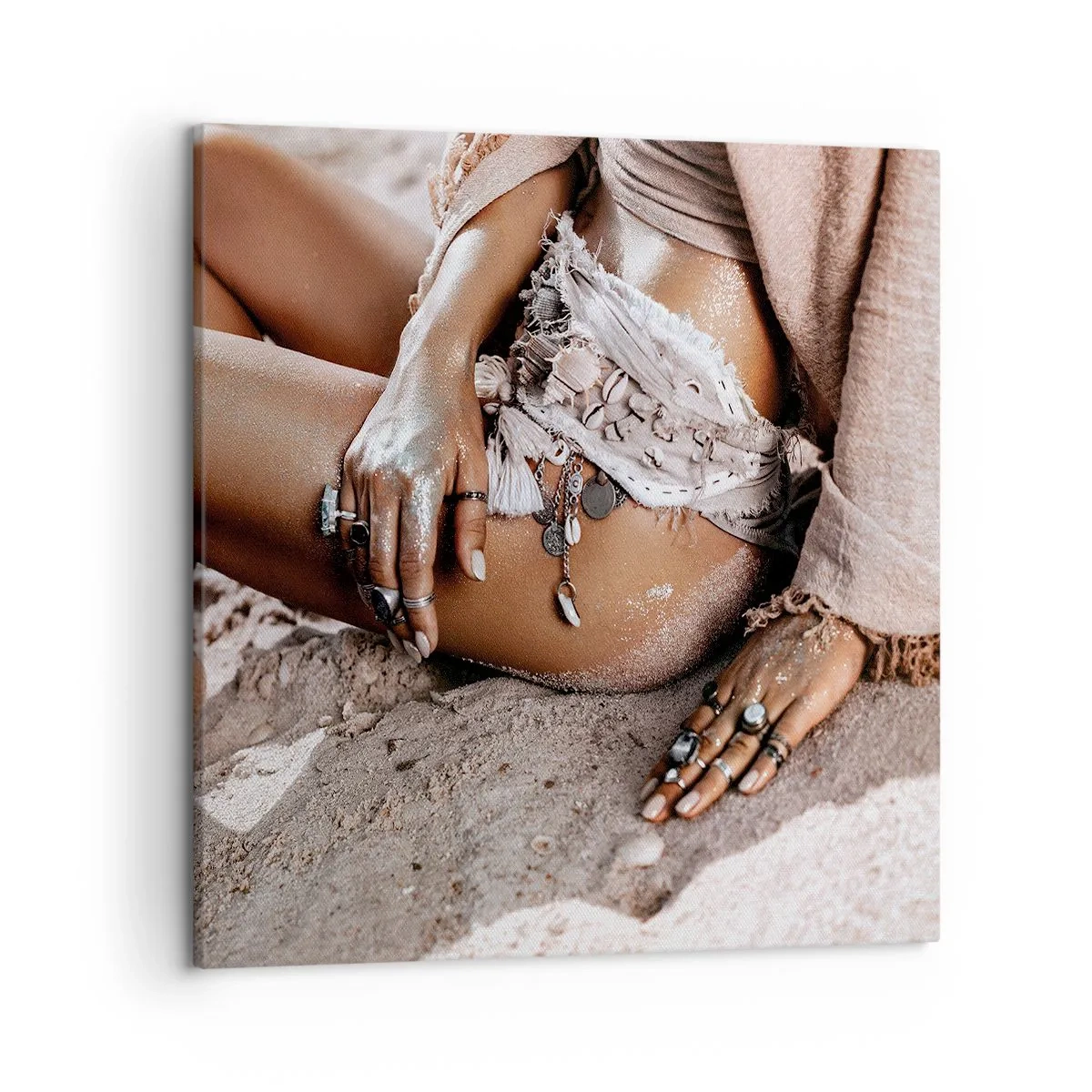 Cuadro sobre lienzo - Impresión de Imagen - Bañada por el sol y la arena - 50x50 cm