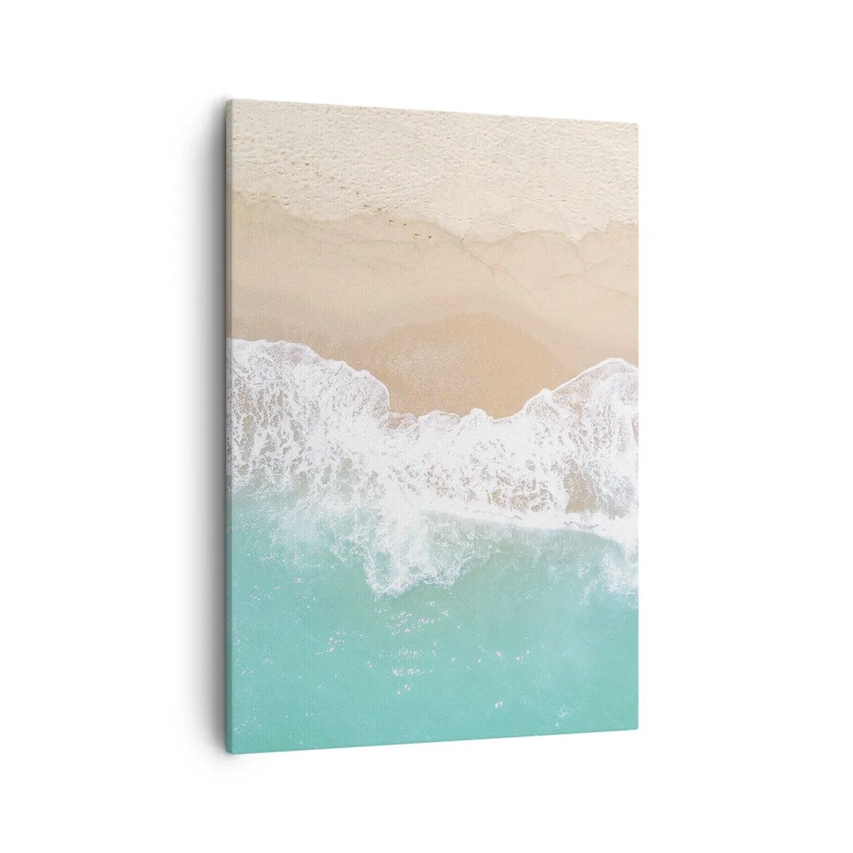 Cuadro sobre lienzo - Impresión de Imagen - Una vista de pájaro de una playa con agua turquesa y olas suaves. - 50x70cm - Un toque acariciador - Decoración de pared moderna para salón y dormitorio ARTTOR
