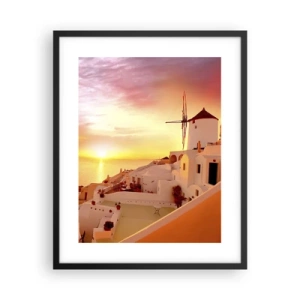 Póster en marco negro - Blanco y dorado - 40x50 cm