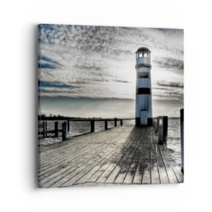 Cuadro sobre lienzo - Impresión de Imagen - Marineros, aquí os espero - 40x40 cm