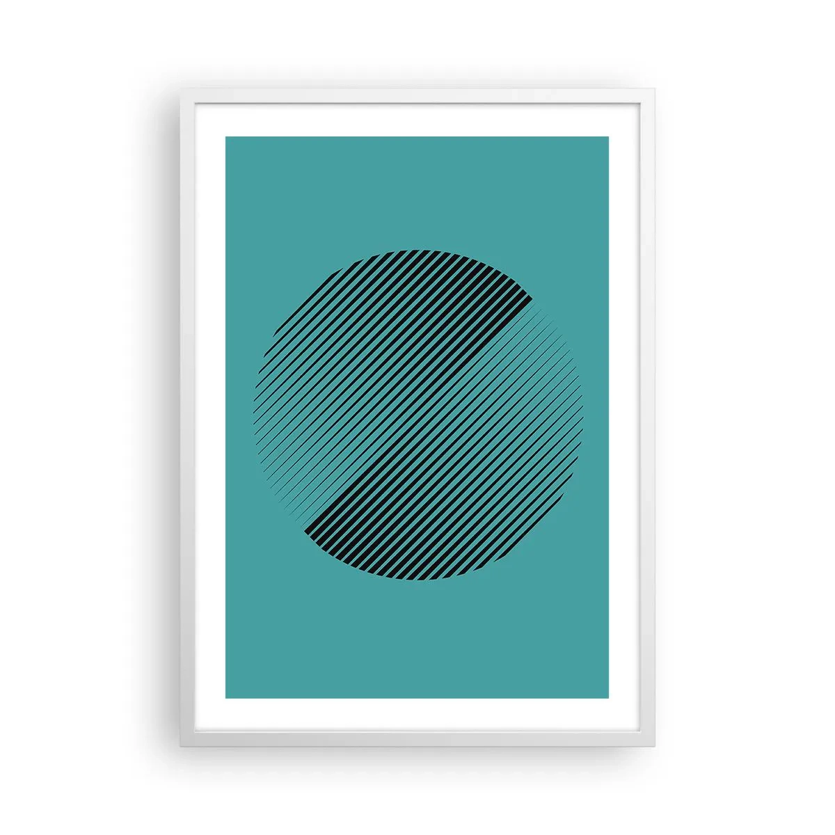 Póster en marco blanco - El círculo: una variación geométrica - 50x70 cm
