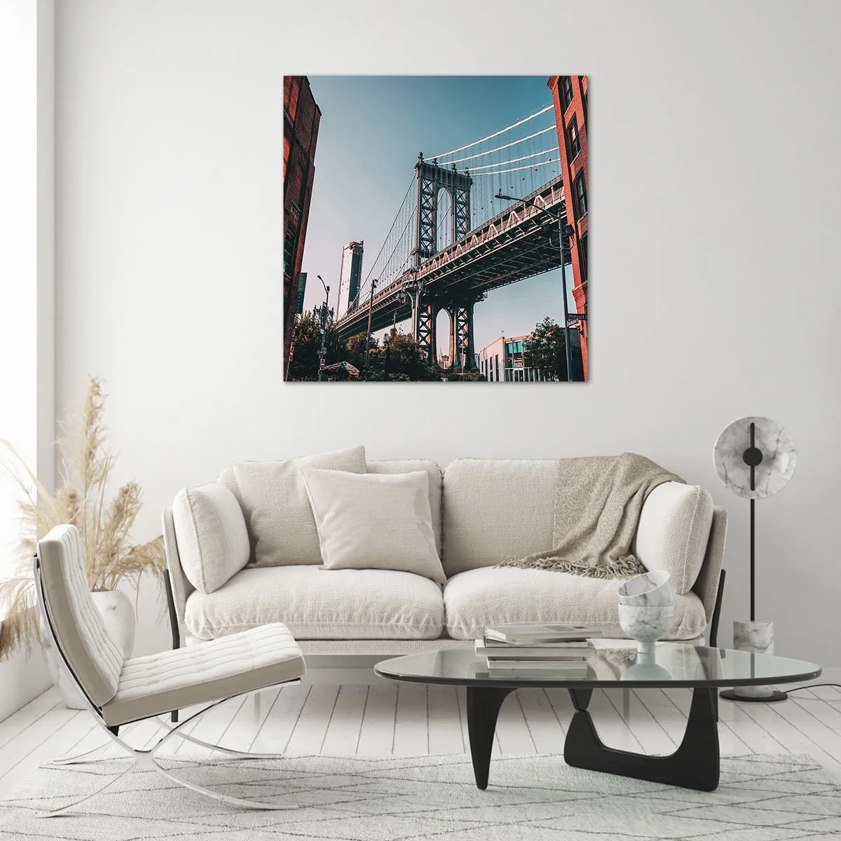 Cuadro sobre vidrio - Impresiones sobre Vidrio - Sobre el fluir de la ciudad - 60x60 cm