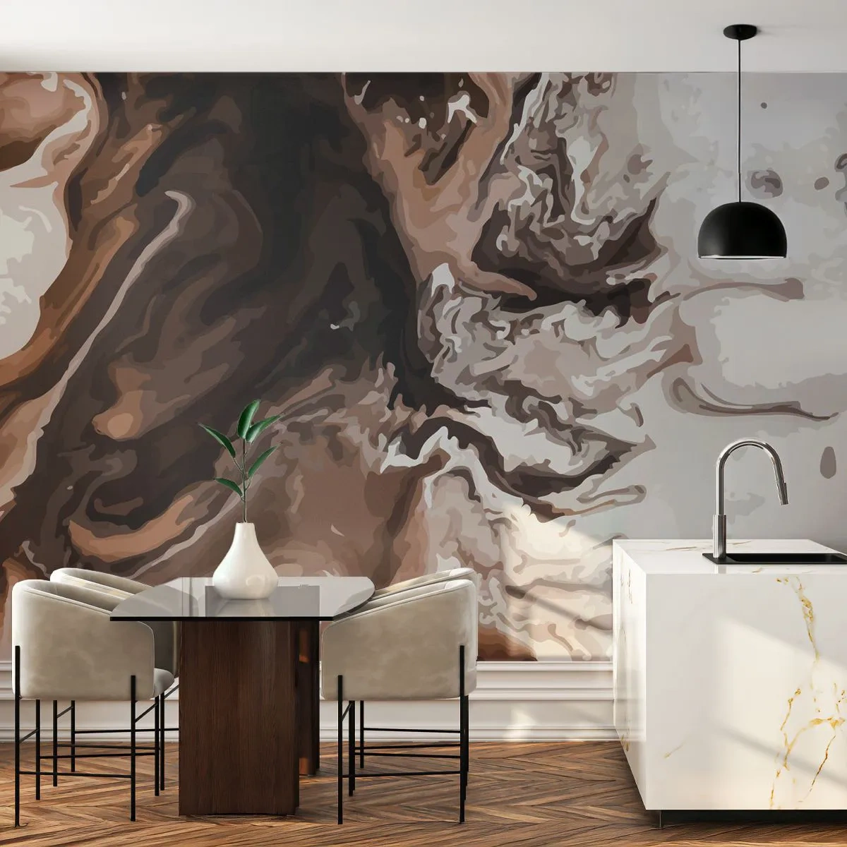 Fotomural Premium Canvas - Contenencia del color - Abstracción, Pedazo, Patrón moderno - 350x256 cm