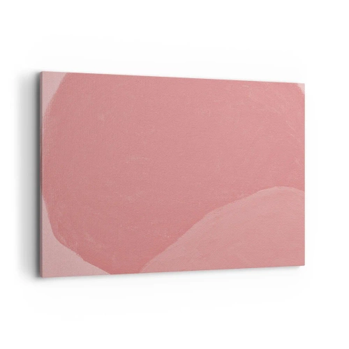 Cuadro sobre lienzo - Impresión de Imagen - Abstracción delicada en tonos rosa, formas orgánicas y minimalismo. - 100x70cm - Composición orgánica en rosa - Decoración de pared moderna para salón y dormitorio ARTTOR